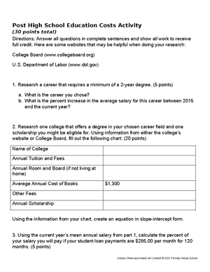 01 04 activity - answer - Car Costs Activity (30 points total ...