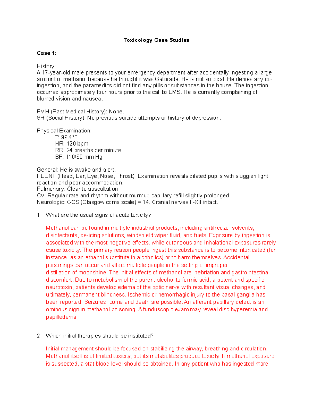 toxicology case study questions