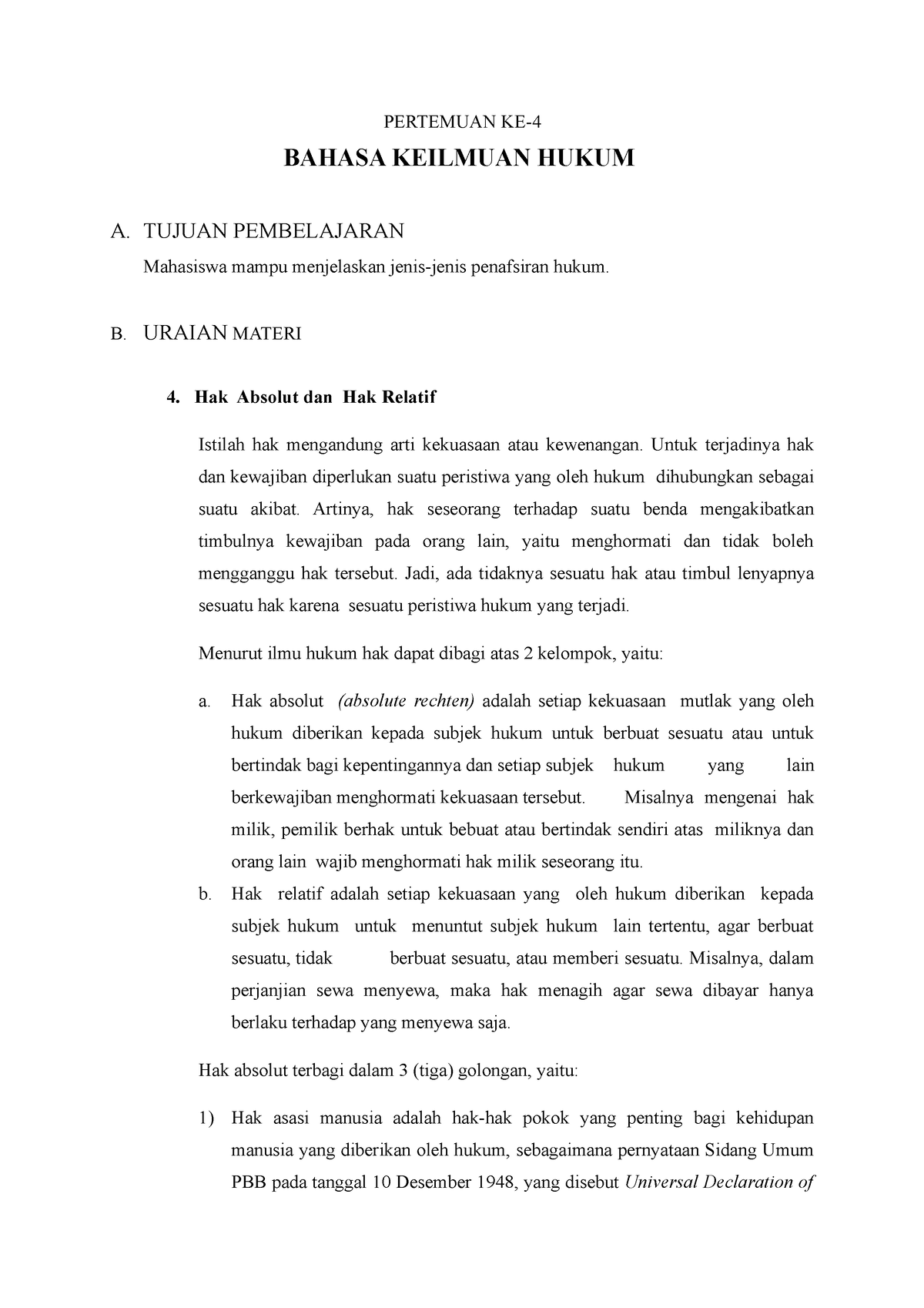 Bahasa Indonesia Hukum Pertemuan KE-4 (Bahasa Keilmuan Hukum ...