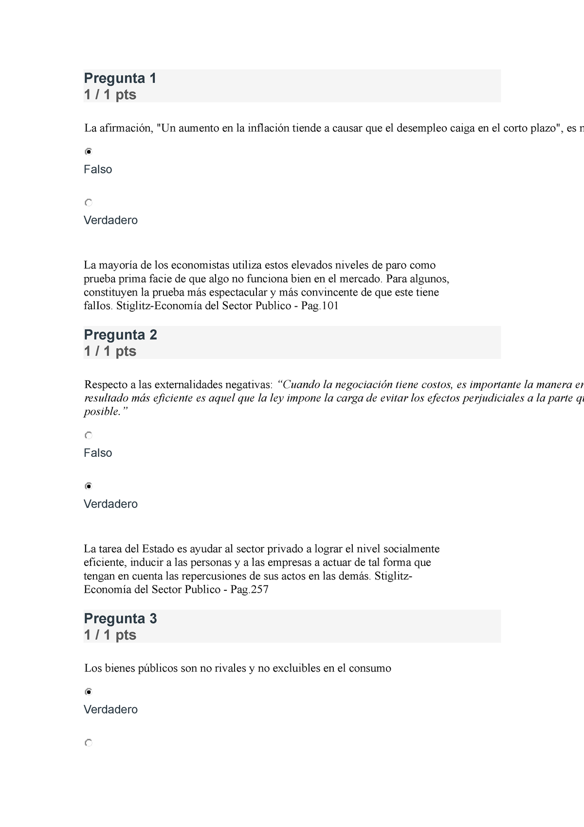 Examen Finanza Publicas 1 - Pregunta 1 1 / 1 Pts La Afirmación, "Un ...