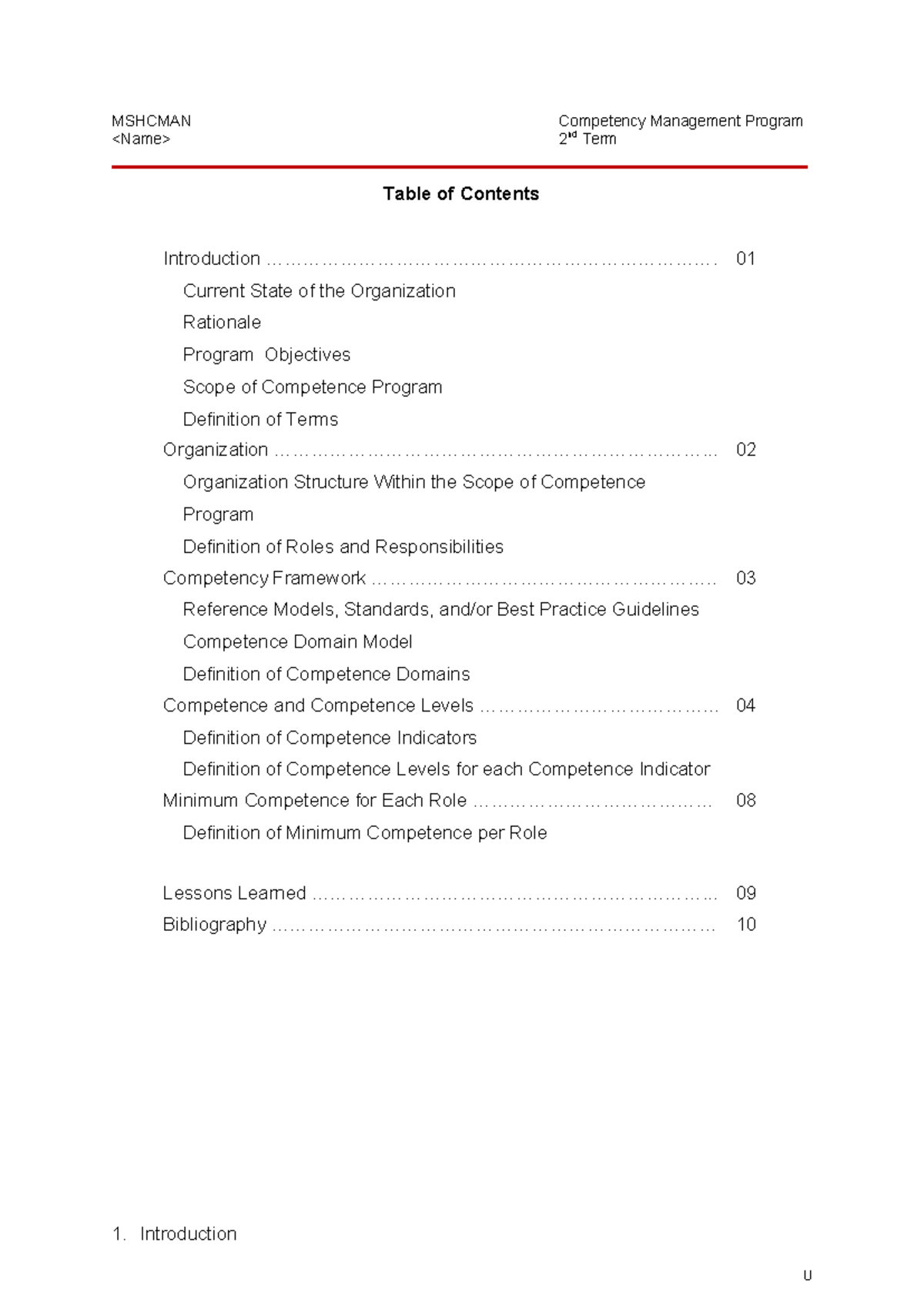 Final Requirement Template Competence Management Program Modified - 2 ...