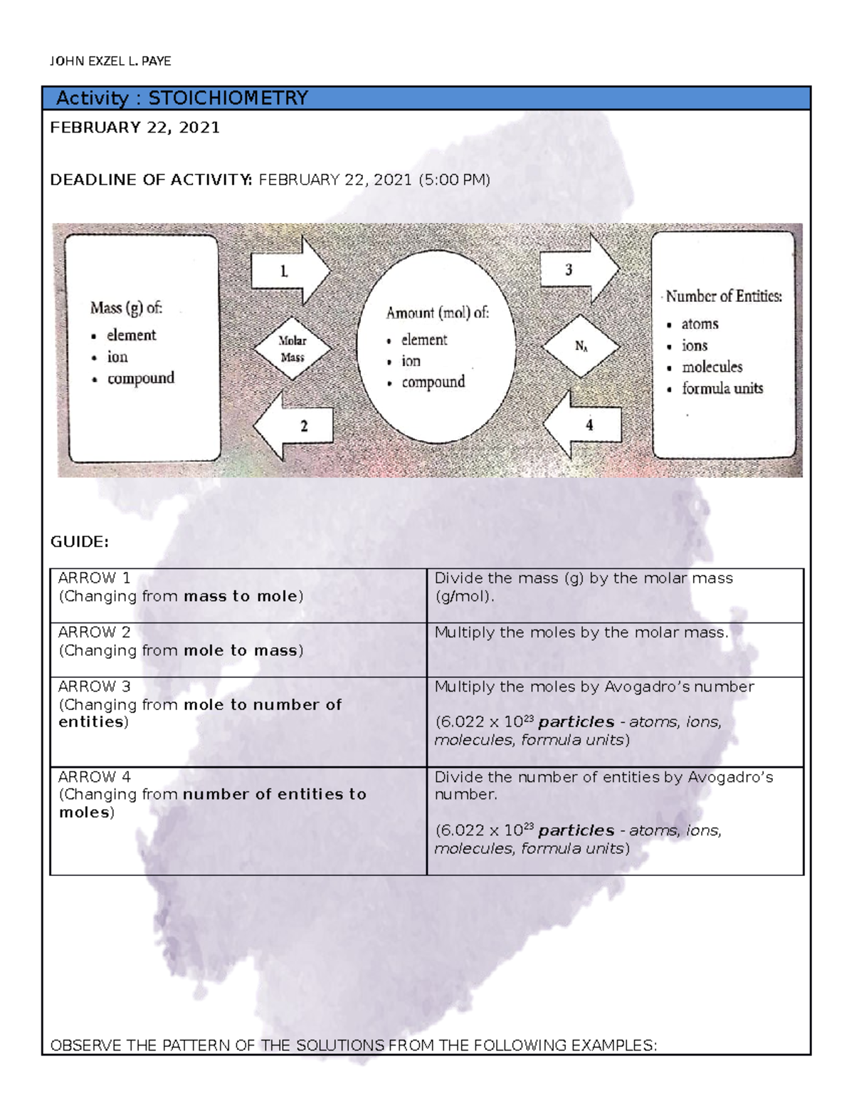 Paye Physical Science Week 5 Activity Sheet - JOHN EXZEL L. PAYE ...