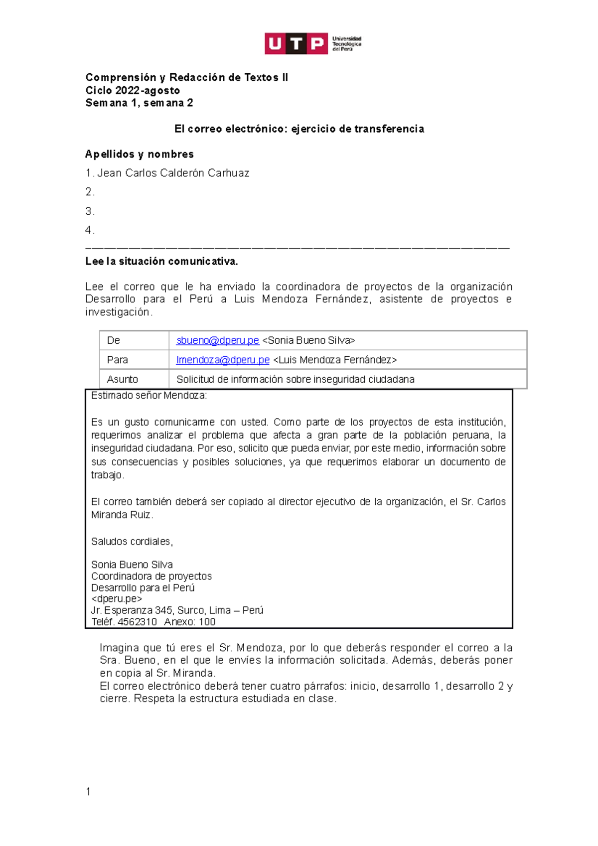 S01 y S02 El correo electrónico ejercicio de transferencia formato