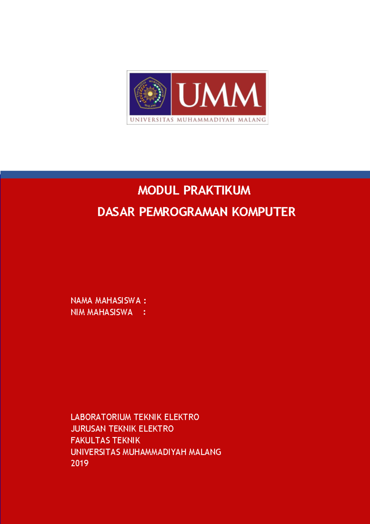 Modul Dasar Pemrograman Komputer - I MODUL PRAKTIKUM DASAR PEMROGRAMAN ...