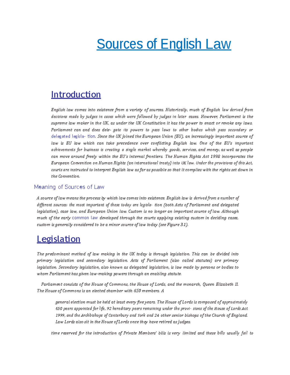 the-main-sources-of-english-law-gcse-law-marked-by-teachers