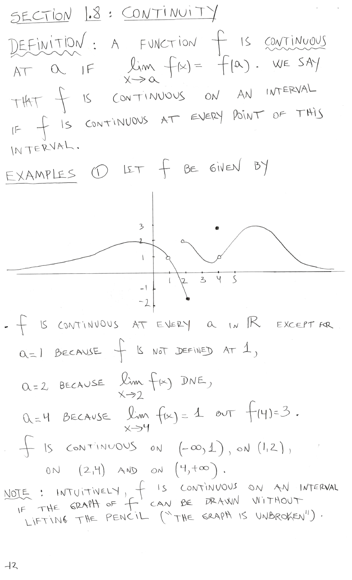 Section 1 - Calculus Notes from Fernando Szechtman - MATH 110 - Studocu
