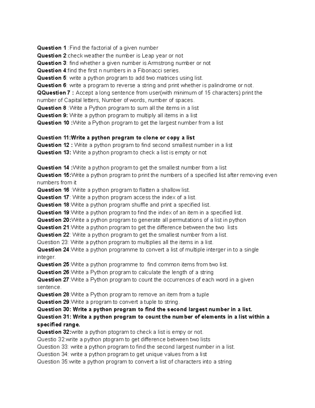 Question Bank 1 Practice programs on psp ktu based Question 1 Find