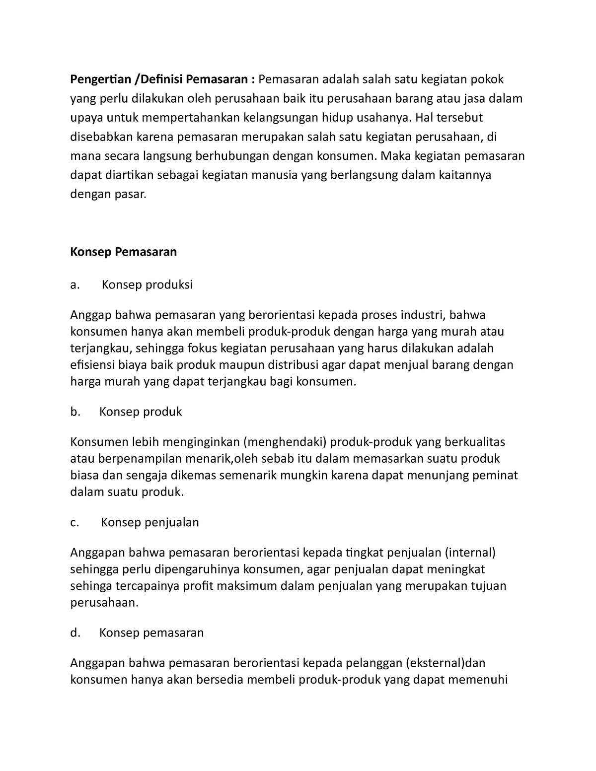 Modul 5 Manajemen Pemasaran - Pengertian /Definisi Pemasaran ...