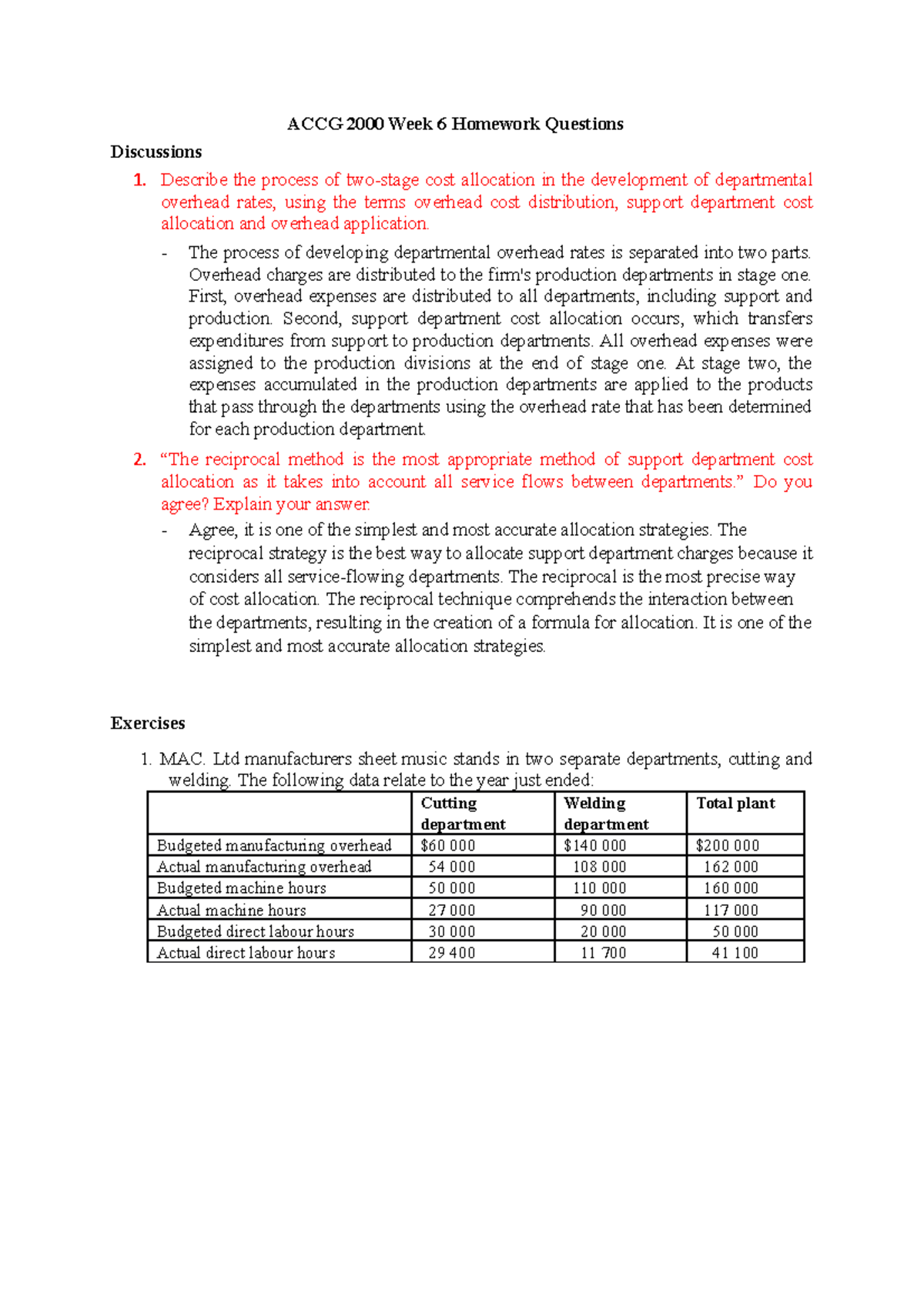 ACCG 2000 Weekly Homework Questions - ACCG 2000 Week 6 Homework ...