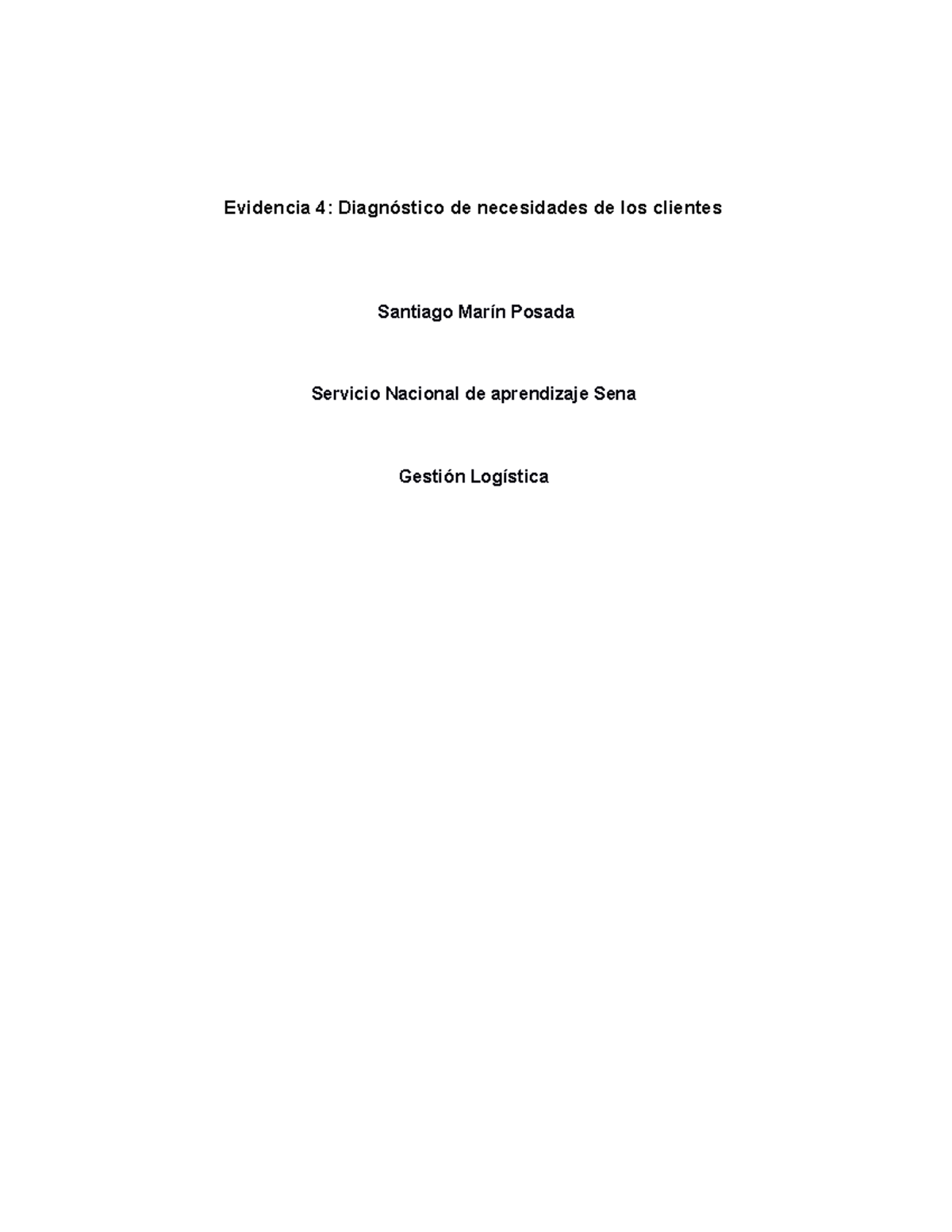 Evidencia 4 Diagnóstico de necesidades de los clientes - Studocu