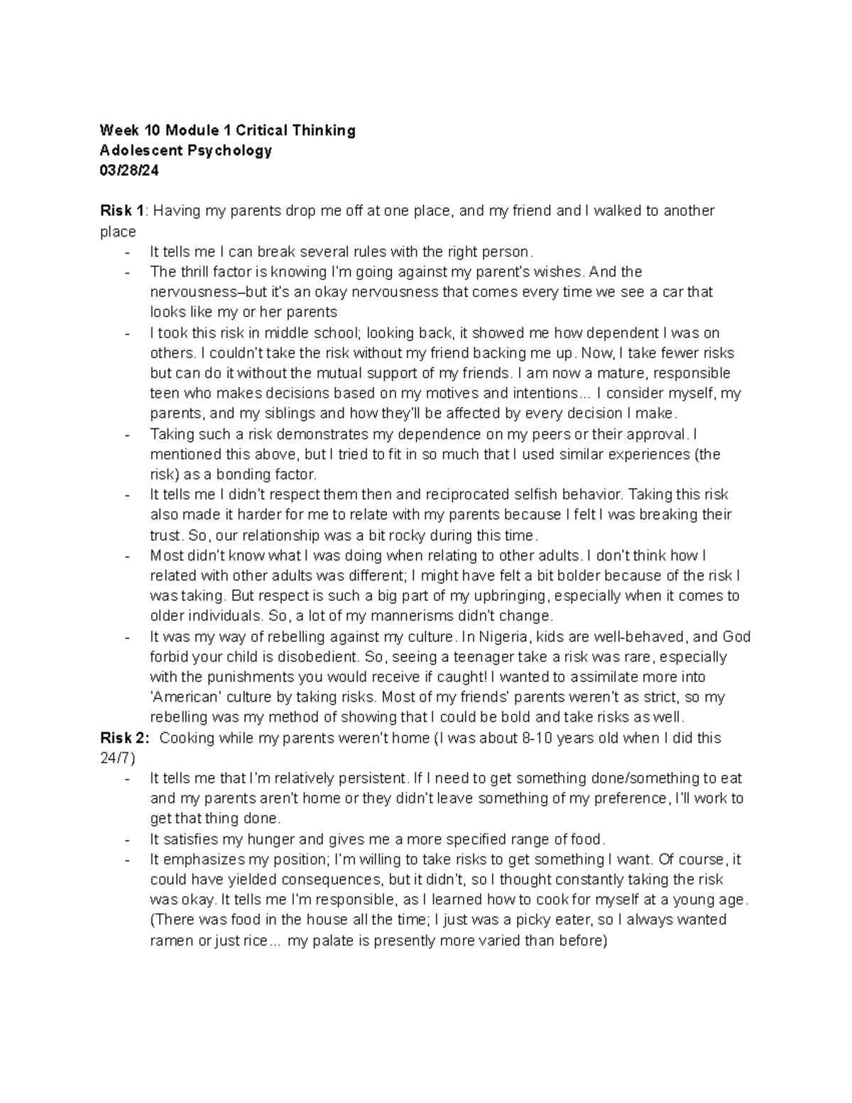 Week 10 Module 1 Critical Thinking - Week 10 Module 1 Critical Thinking ...