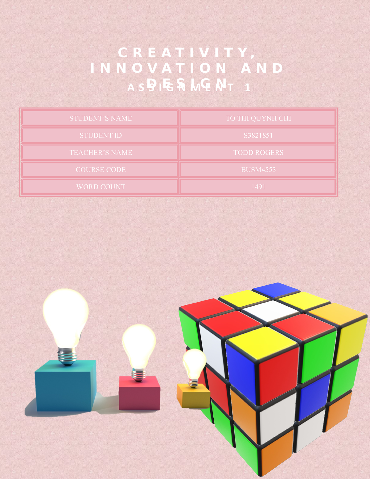 creativity and innovation assignment