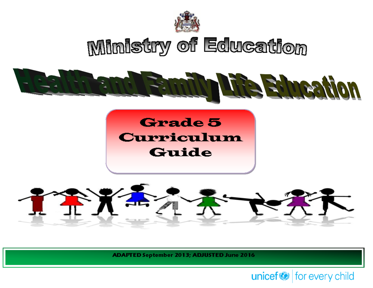 Health and Family Life Education HFLE Grade 5 Curriculum Guide
