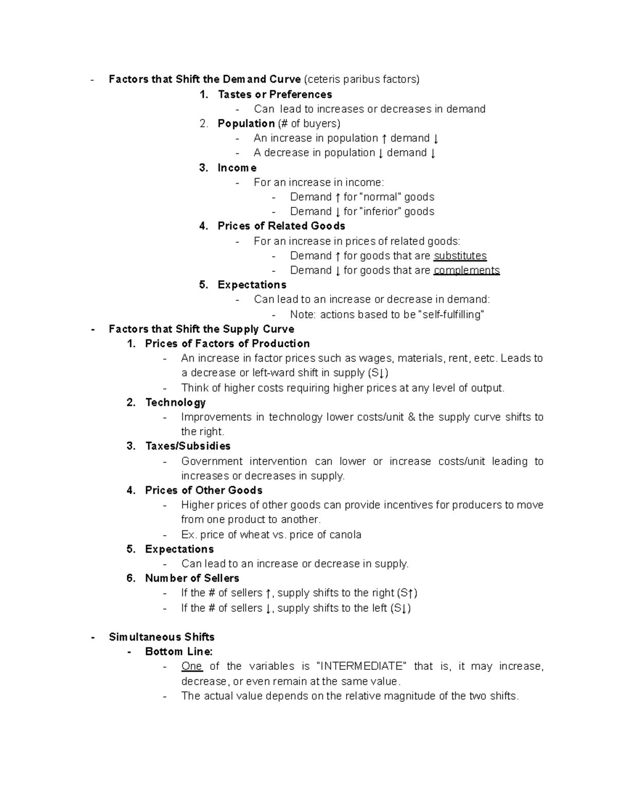 Factors That Shift Supply and Demand Curve - Factors that Shift the ...