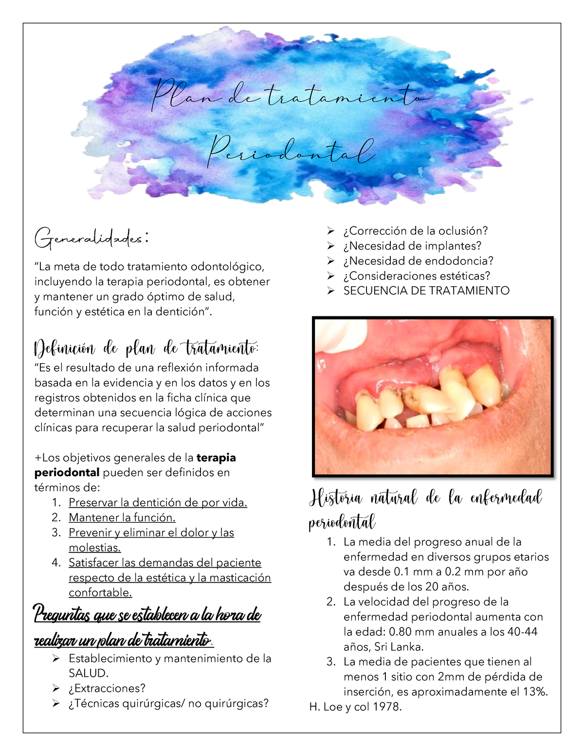 5ta Clase Periodoncia - “La Meta De Todo Tratamiento Odontológico ...