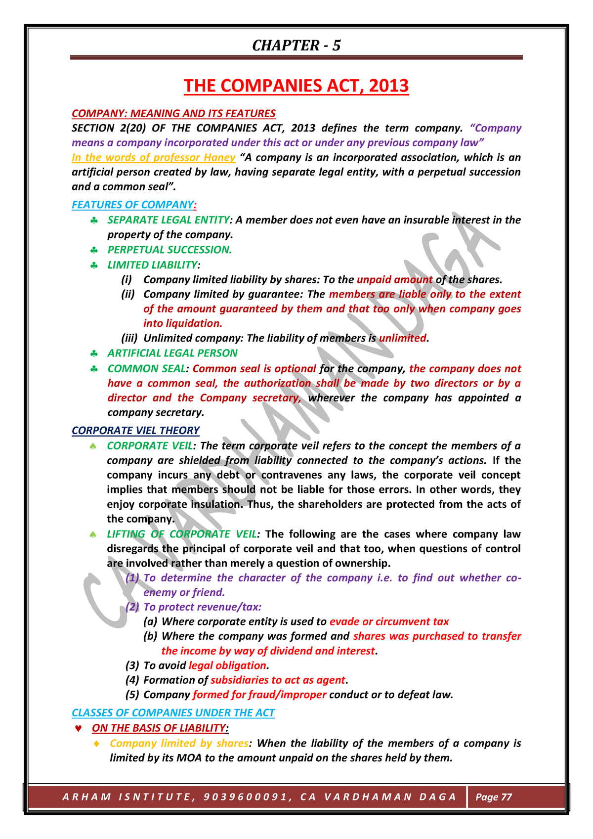 The Companies Act Ca Notes THE COMPANIES ACT 2013 COMPANY MEANING   Thumb 1200 1697 