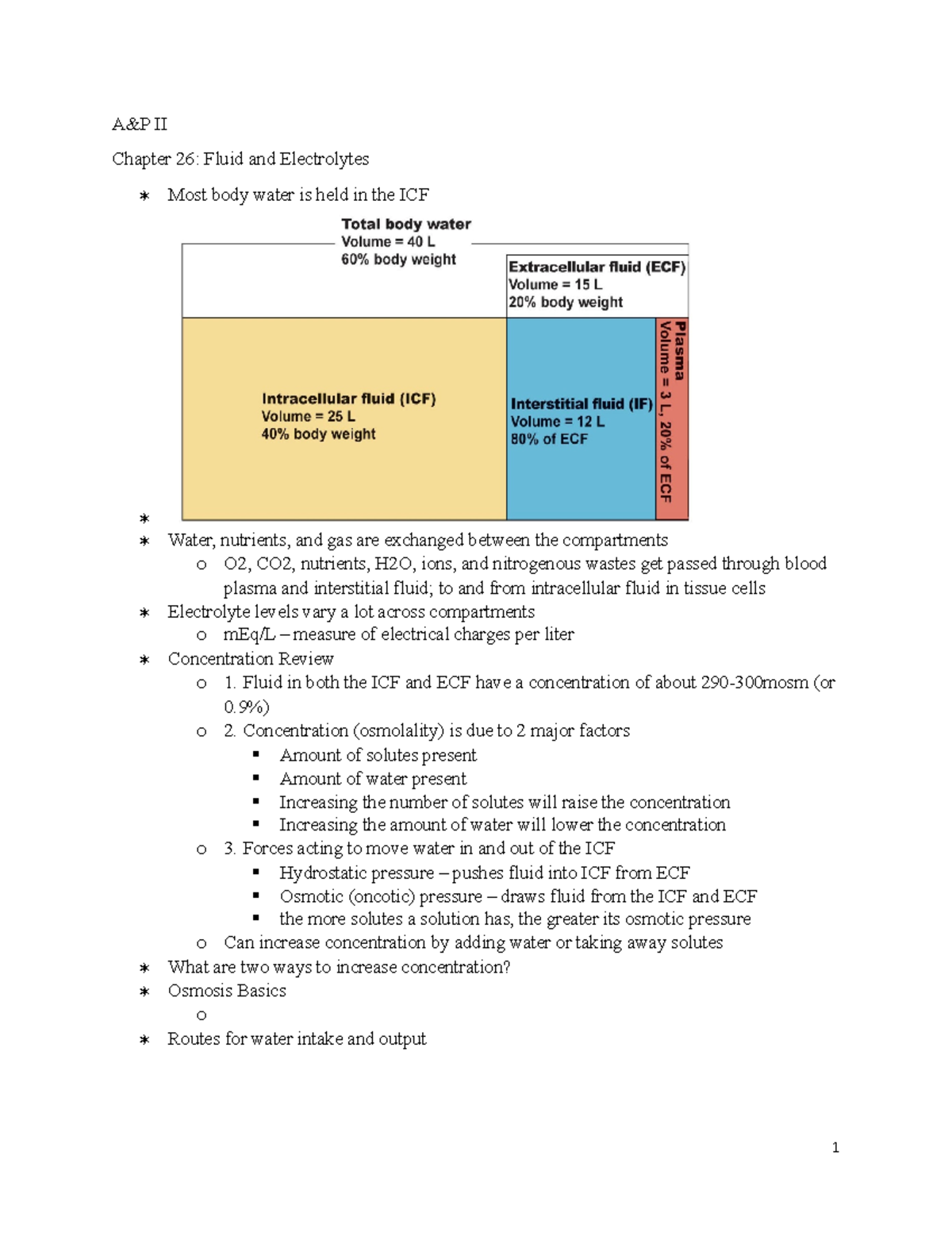 Chapter 26- Fluid And Electrolytes - A&P II Chapter 26: Fluid And ...