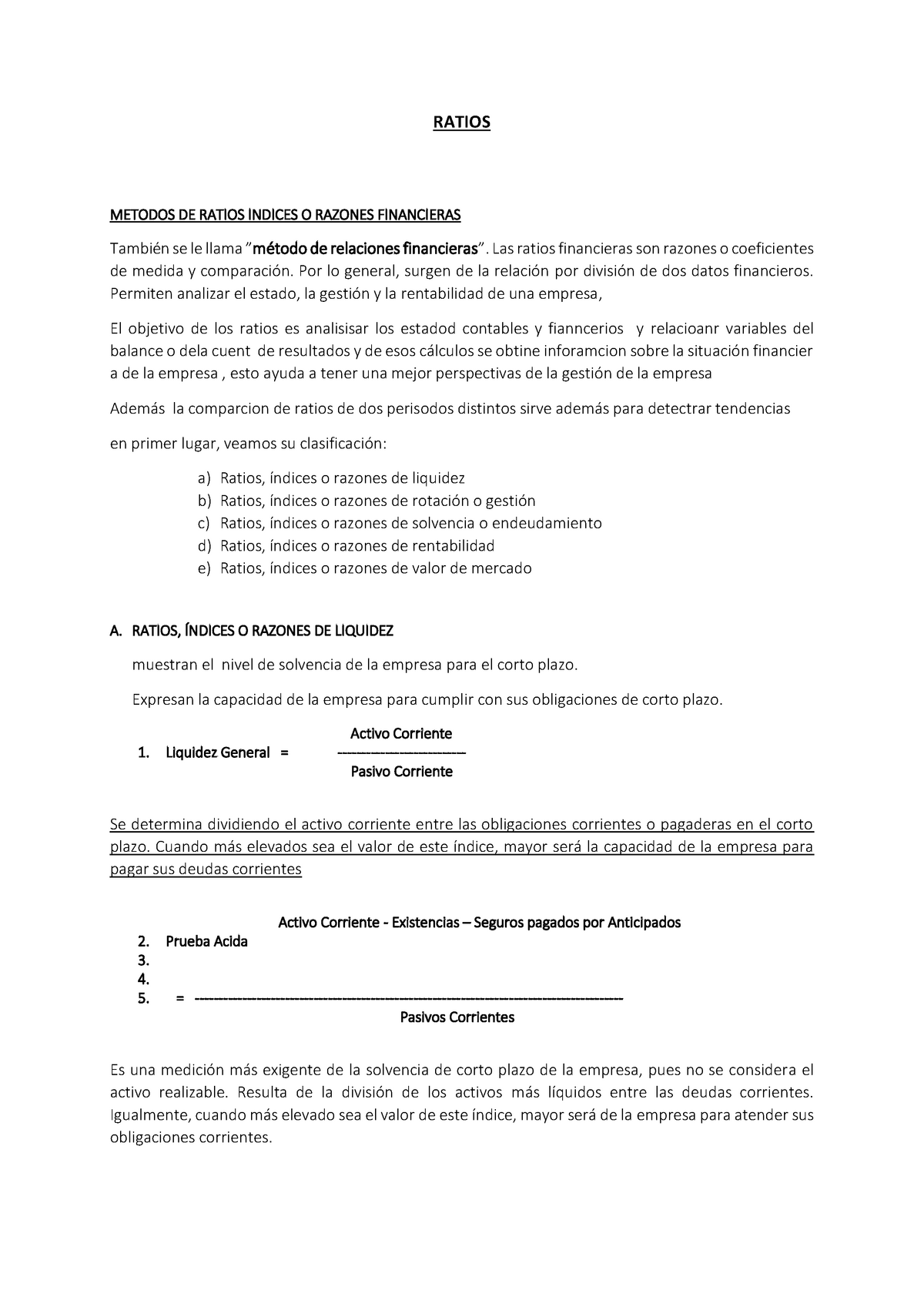 Ratios Lucy Torres Unac Eeff Ratios Metodos De Ratios Indices O Razones Financieras 7087