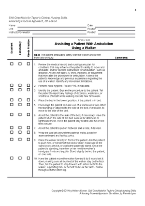 Skill 9-10 Assisting a Patient with Ambulation using a Cane - 1 Skill ...