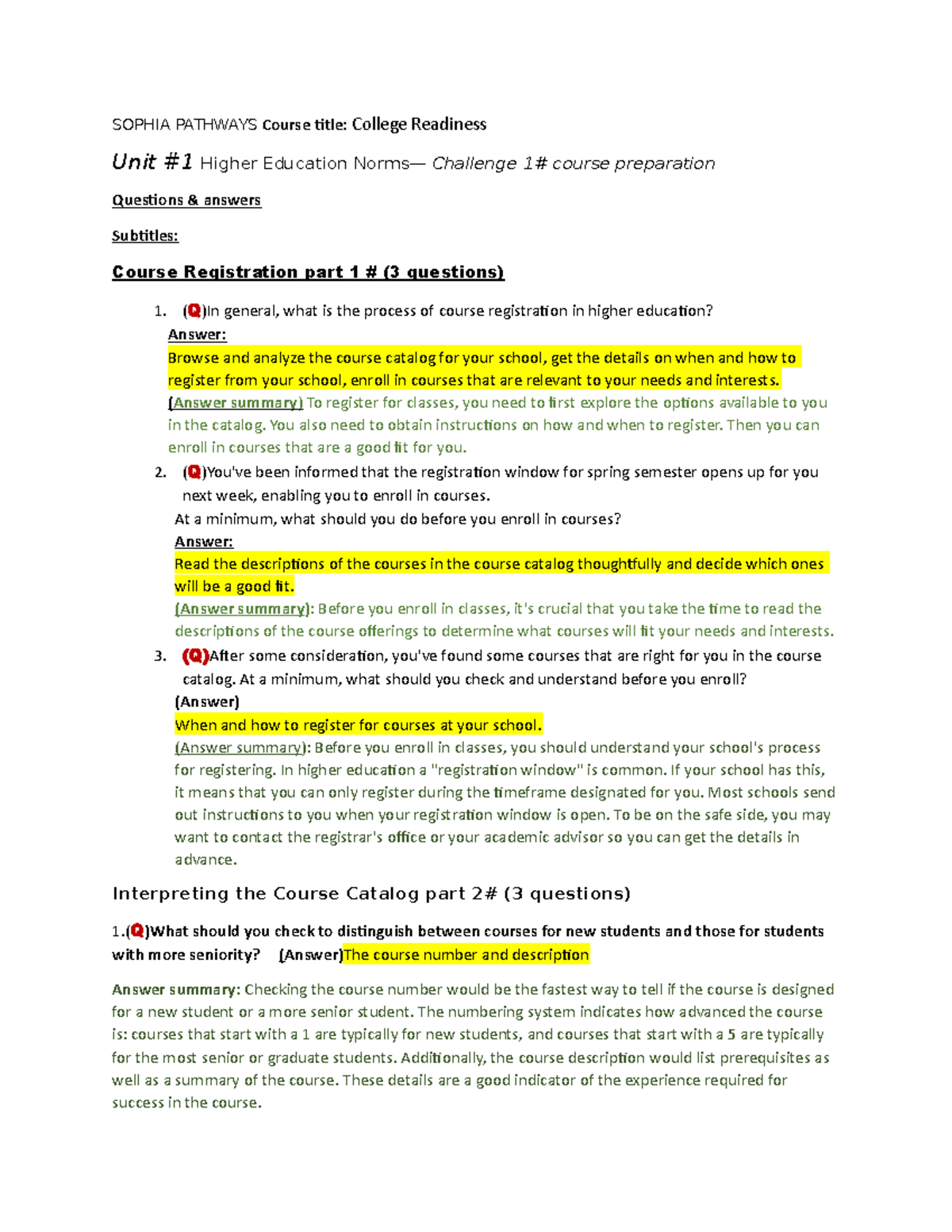 Sophia 2022 College Readiness Course Challenges 1-3 - SOPHIA PATHWAYS ...