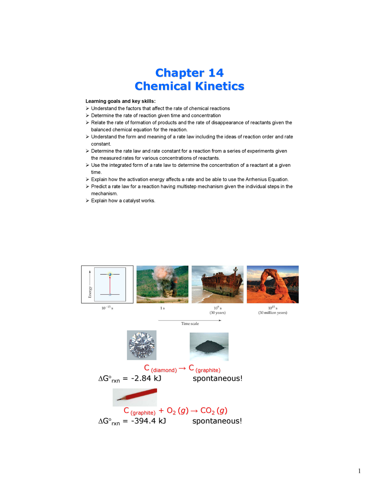 Chemical Kinetics - Mr Smith - Chapter 14 Chemical Kinetics Learning ...