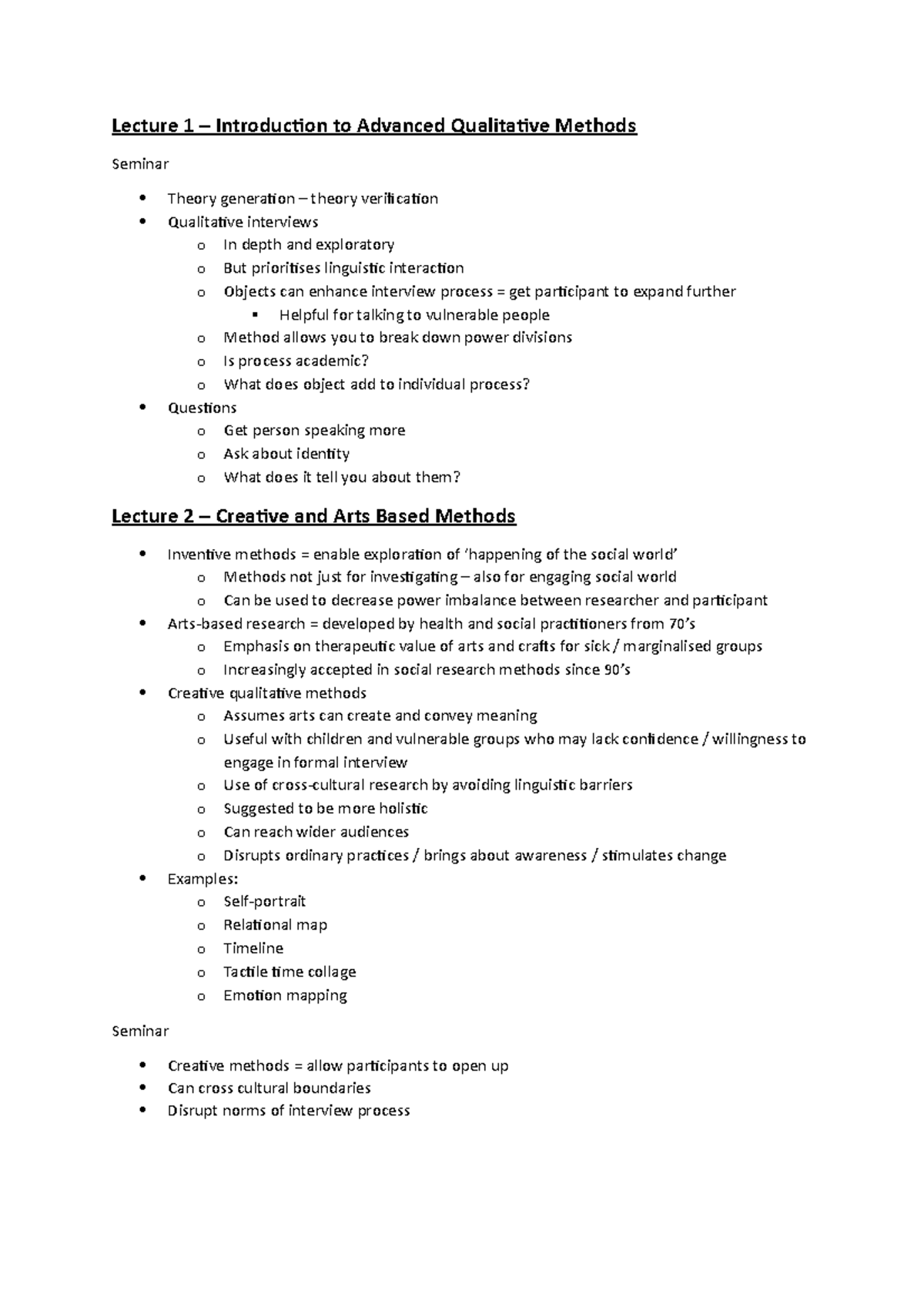 advanced qualitative research methods course