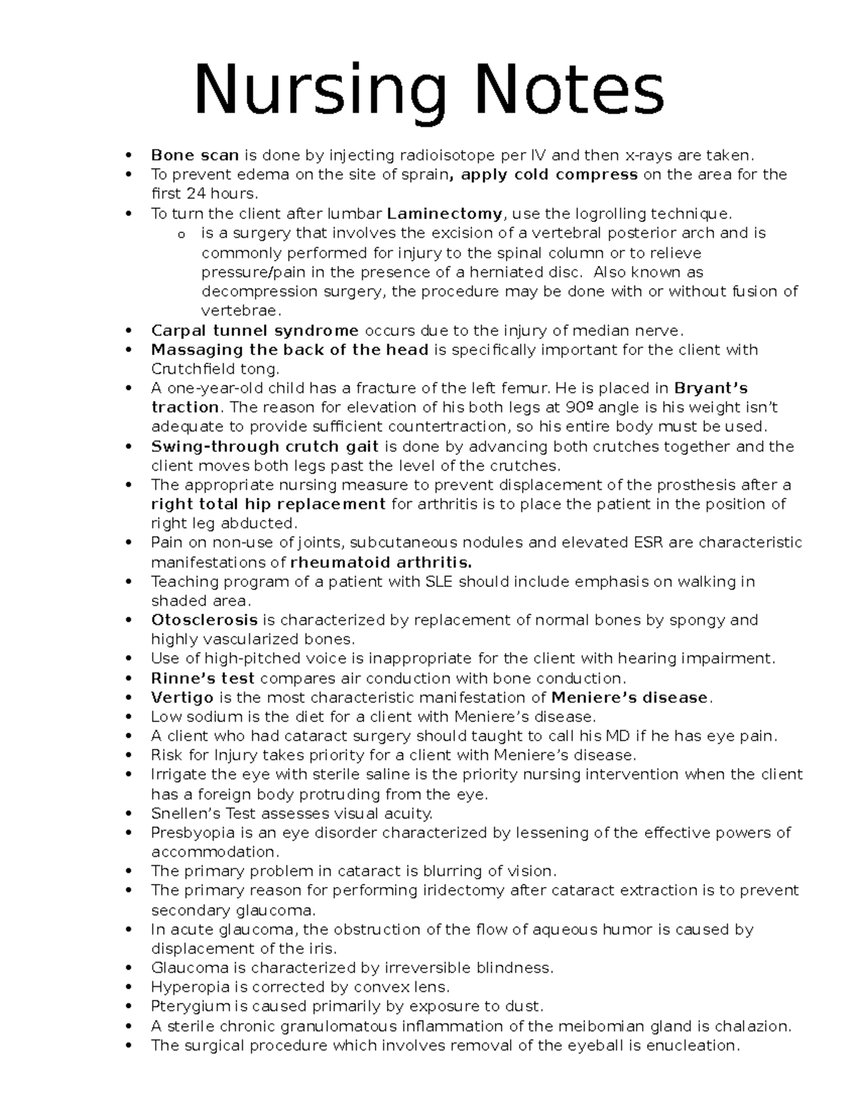 Nursing notes - Nursing Notes Bone scan is done by injecting ...