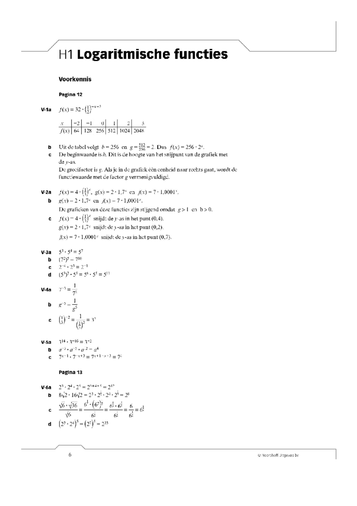 V5 WB H1 Antwoorden - Wiskunde B - Studeersnel