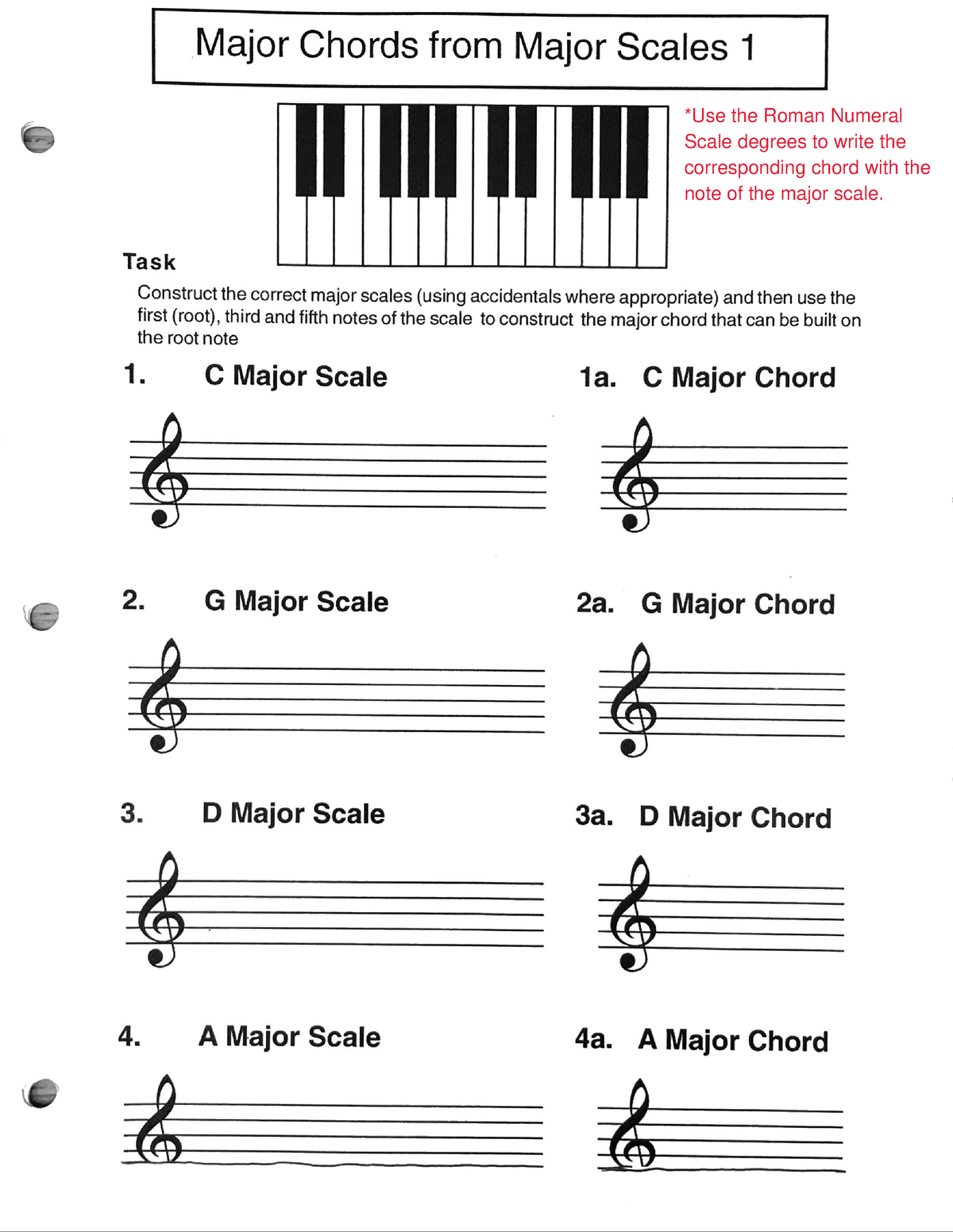 Scales And Chords Roman Numerals N A M E Scales And P R I M A R Y