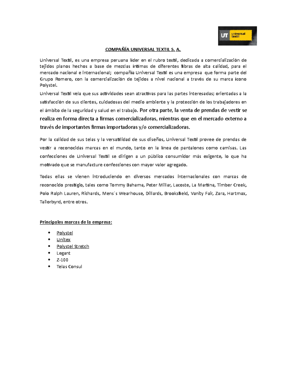 Compañía Universal Textil-3 - COMPAÑÍA UNIVERSAL TEXTIL S. A. Universal ...