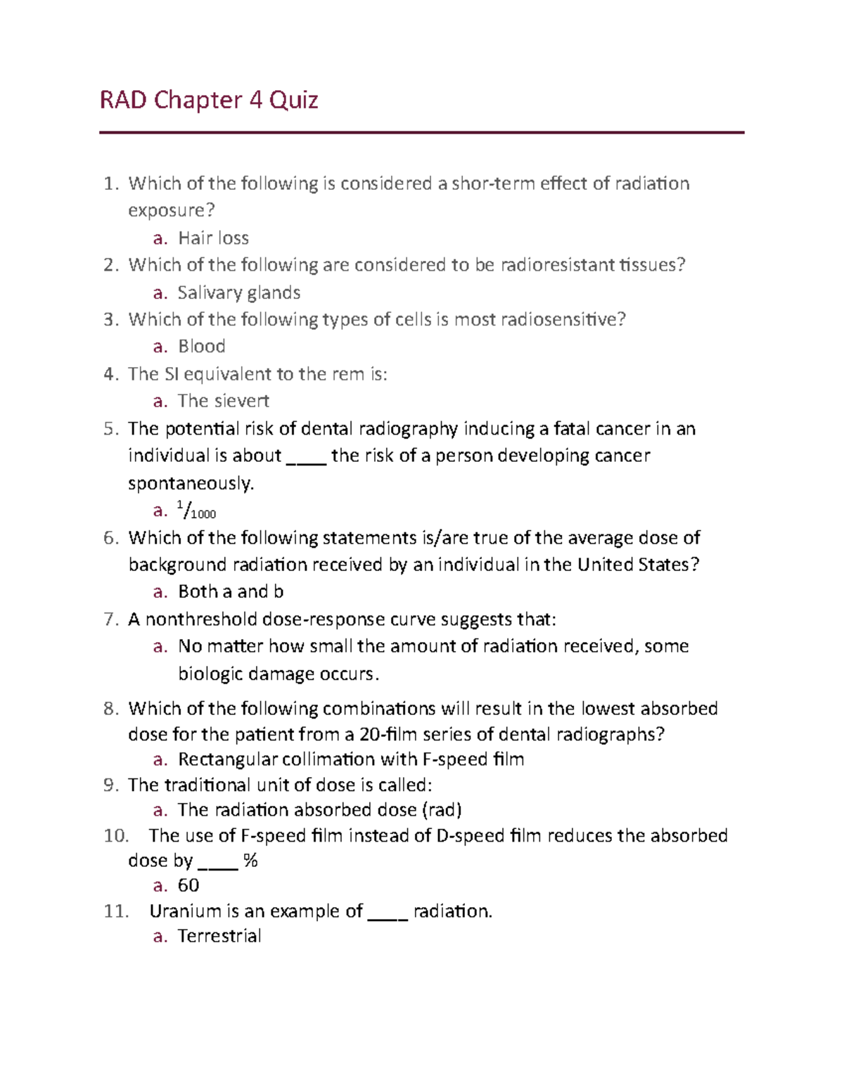 RAD Chapter 4 Quiz - RAD Chapter 4 Quiz Which Of The Following Is ...