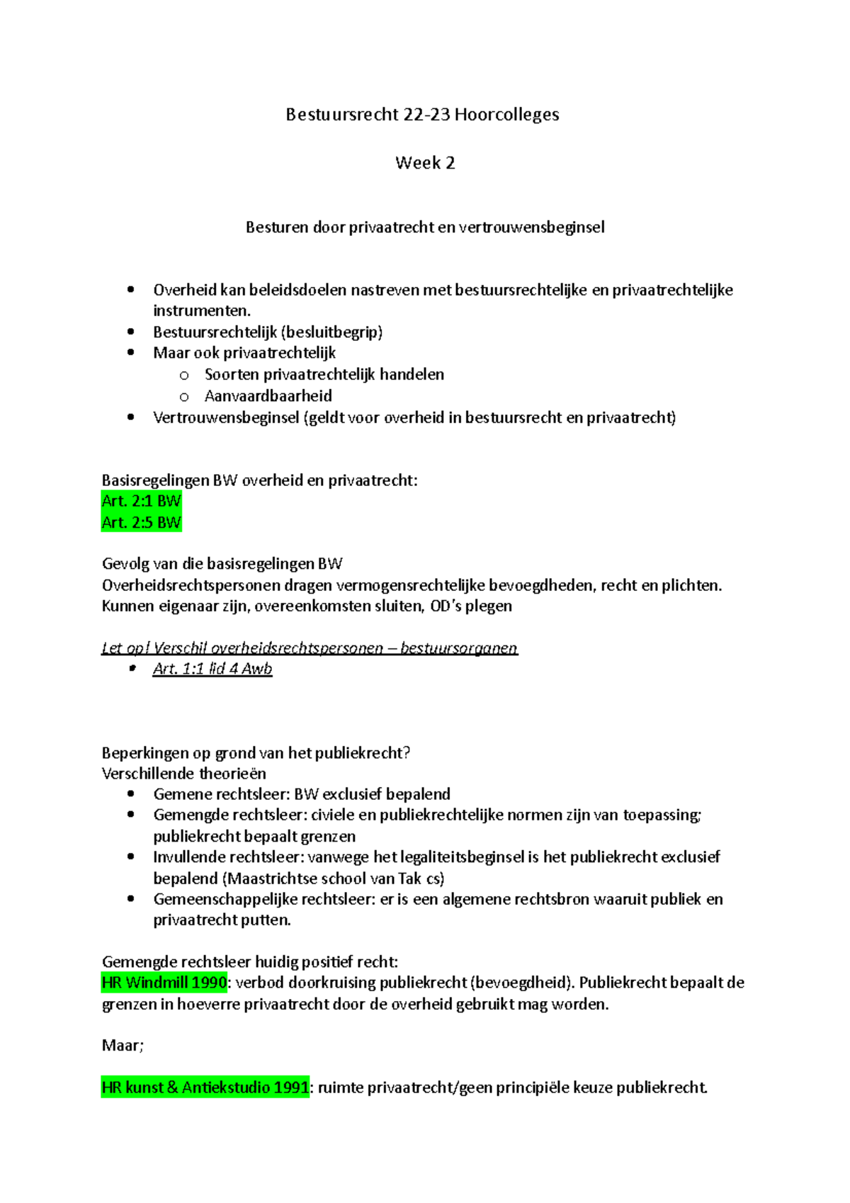 Bestuursrecht 21-22 Hoorcollege Week 2 - Bestuursrecht 22-23 ...