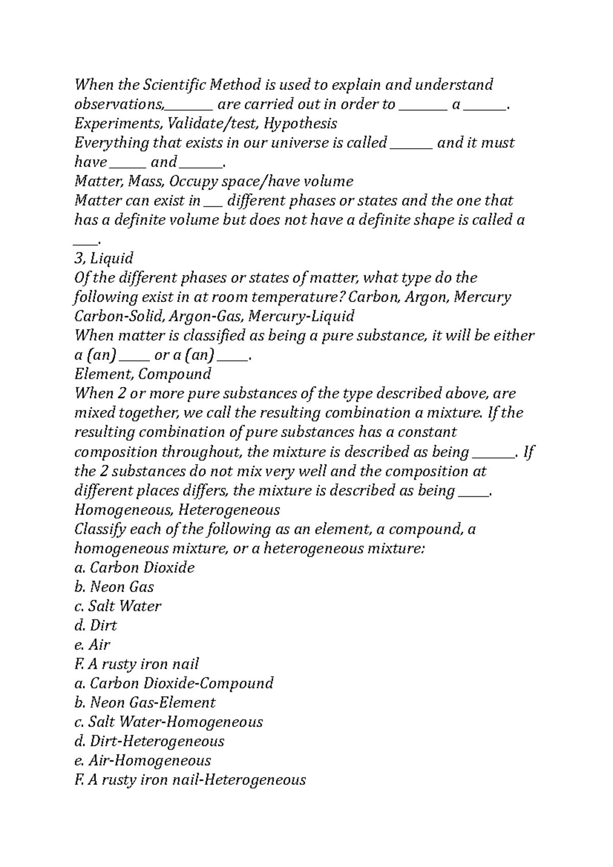 Chem110 summary sem1 - Lecture notes all - When the Scientific Method ...
