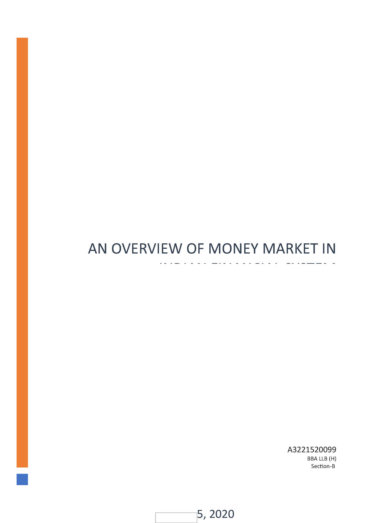 case study on money market in india pdf