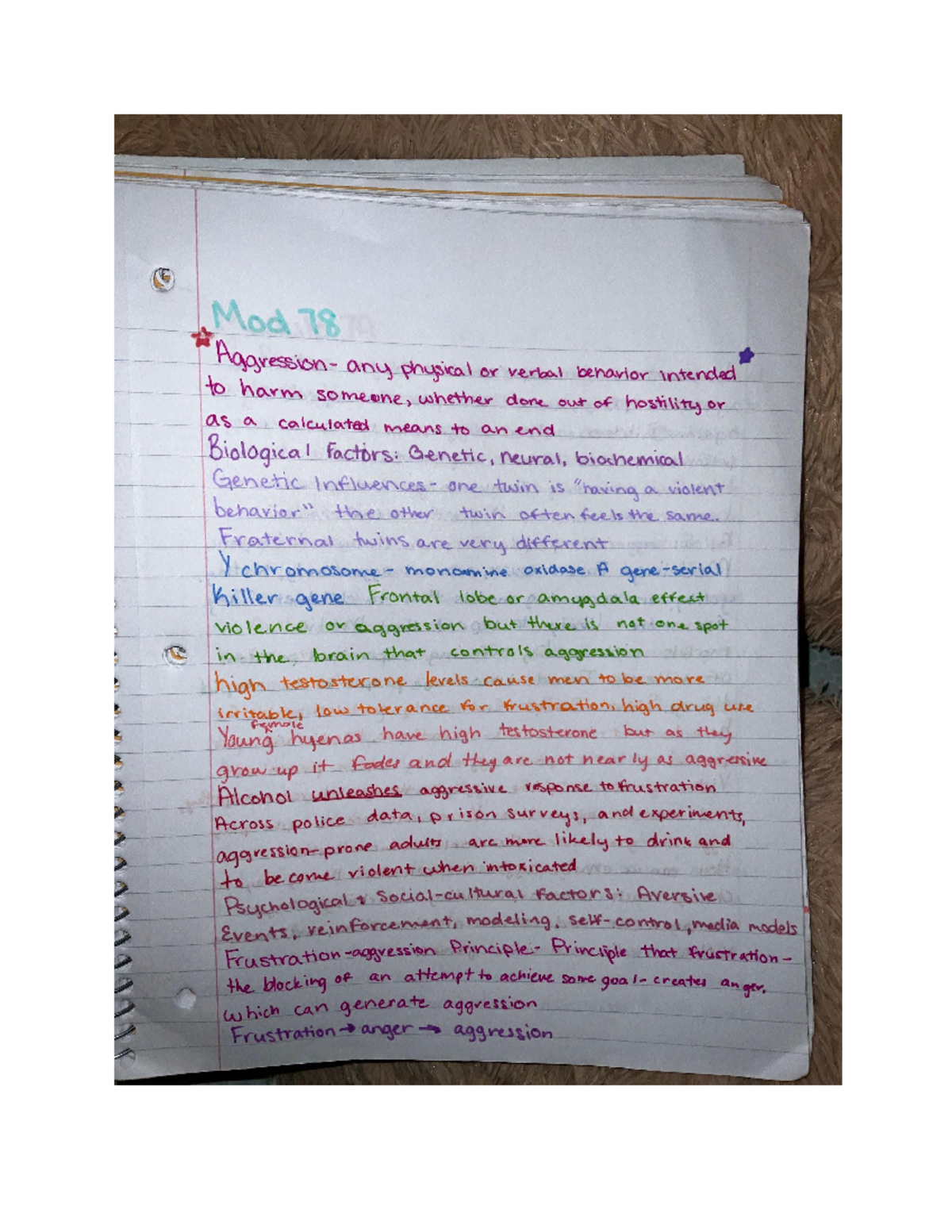 Module 78 - Explains aggression and all the factors that influence ...