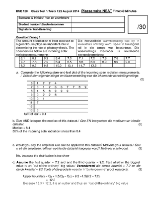 BME 120 short summary - Cheat sheet for formulas - UNIT Types of Data N ...