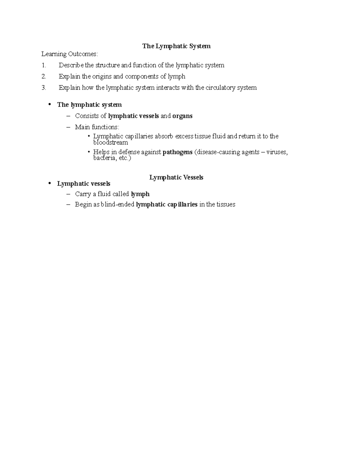 The Lymphatic System - chapter 6 part 1 test - The Lymphatic System ...