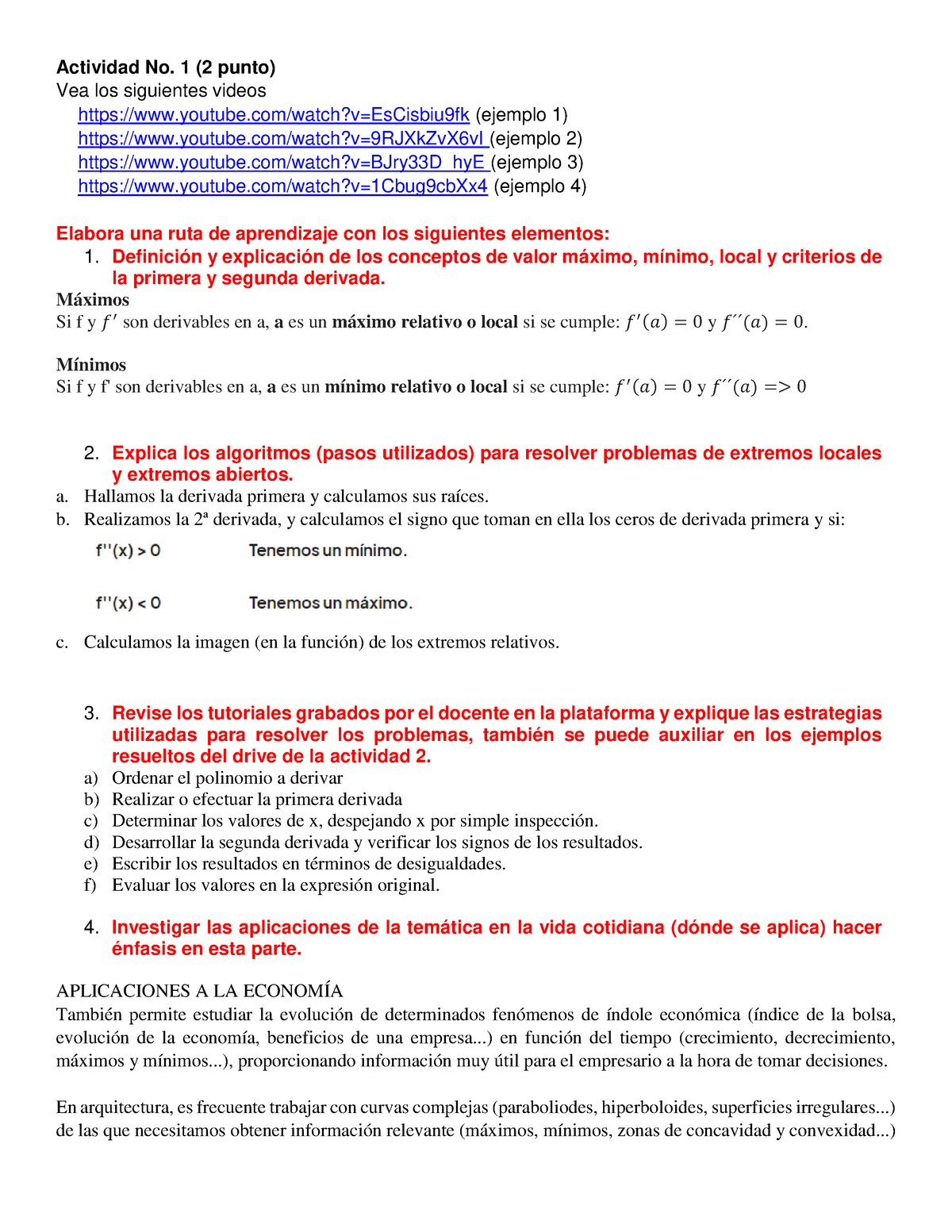 Semana 1. Cálculo 2 - Actividad No. 1 (2 Punto) Vea Los Siguientes ...