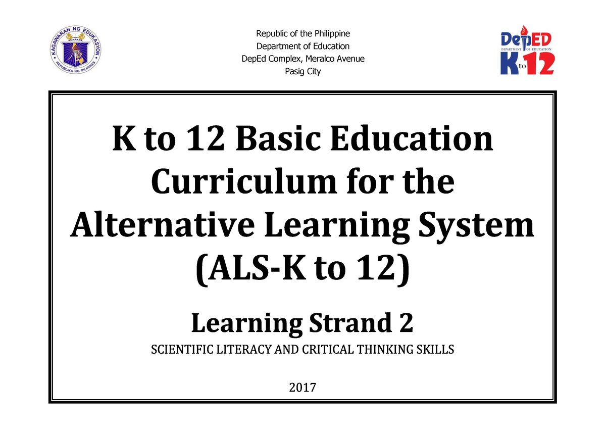 learning strand 2 scientific and critical thinking skills module 7