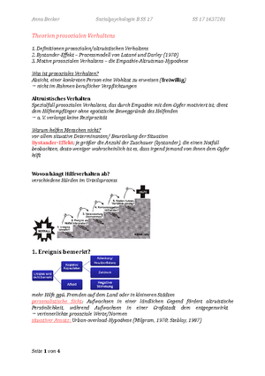 Sozialpsychologie B Zusammenfassung - Sozialpsychologie B Theorien ...