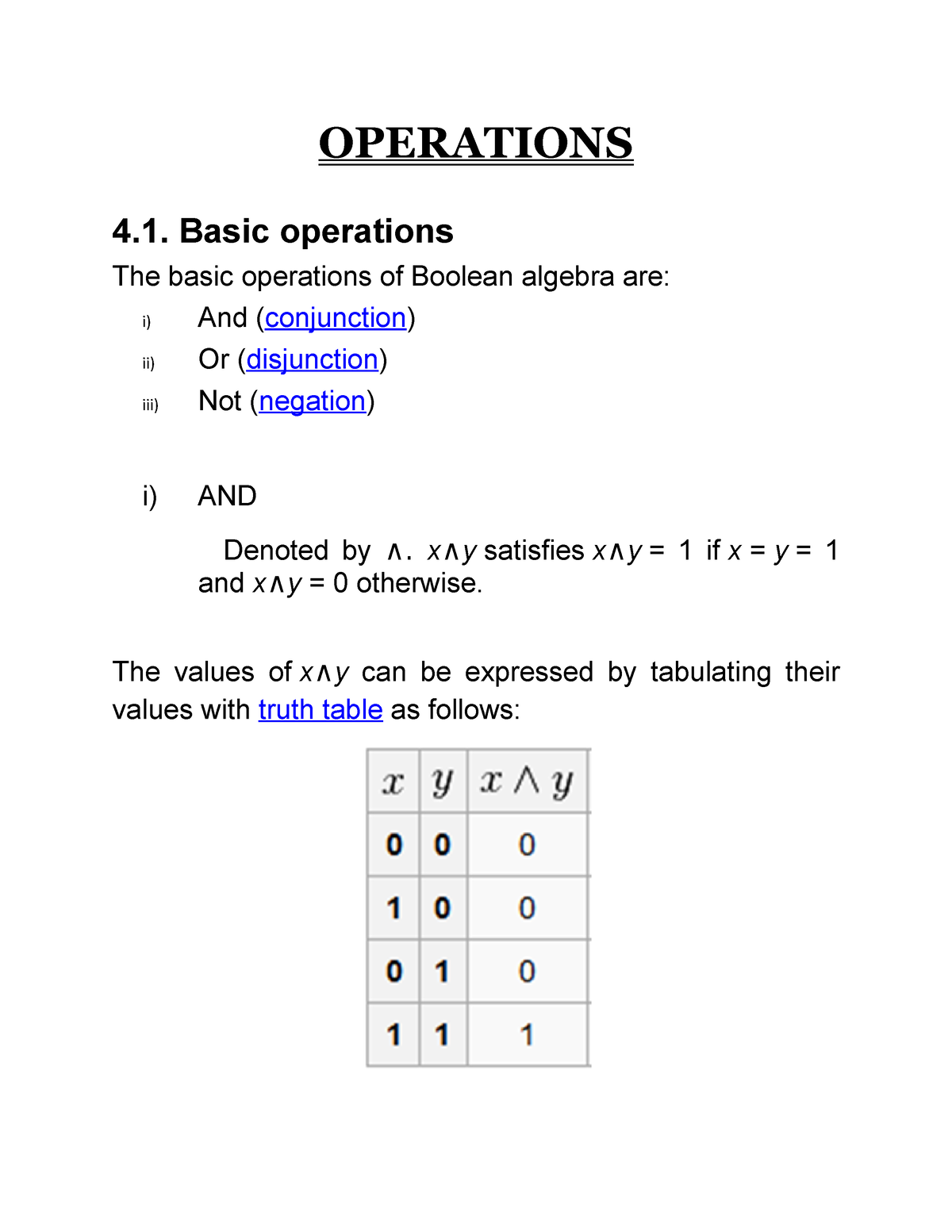 Boolean Algebra - OPERATIONS 4. Basic Operations The Basic Operations ...