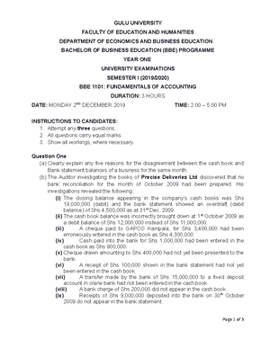 Lecture Notes Chapter TWO (BBE 1101) - CHAPTER TWO: THE BALANCE SHEET ...