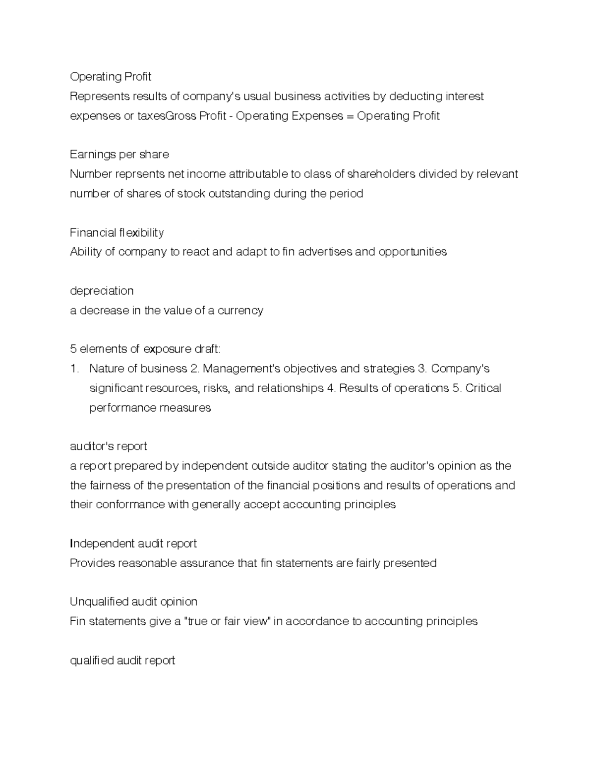 Fin461 ch1 2 FIN 461 Ch1 study guide Operating Profit