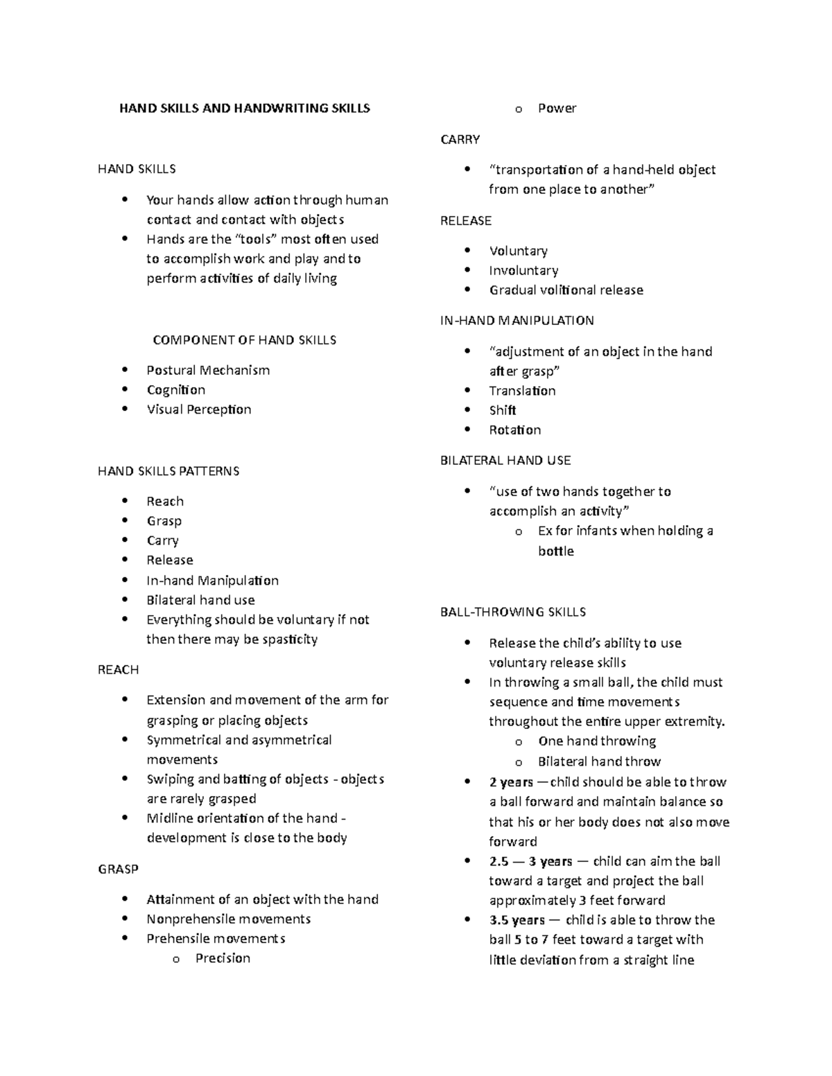 HAND Skills AND Handwriting Skills - HAND SKILLS AND HANDWRITING SKILLS ...