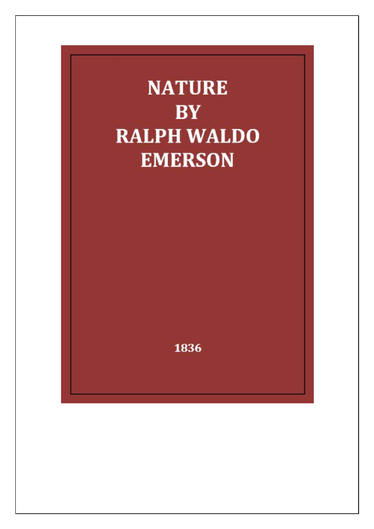 ralph waldo emerson nature essay summary