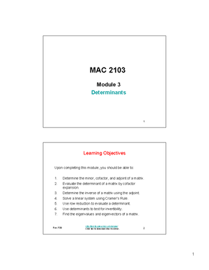 LA-Chapter 3-part-1 - Its a very informative notes - 1 MAC 2103 Module ...