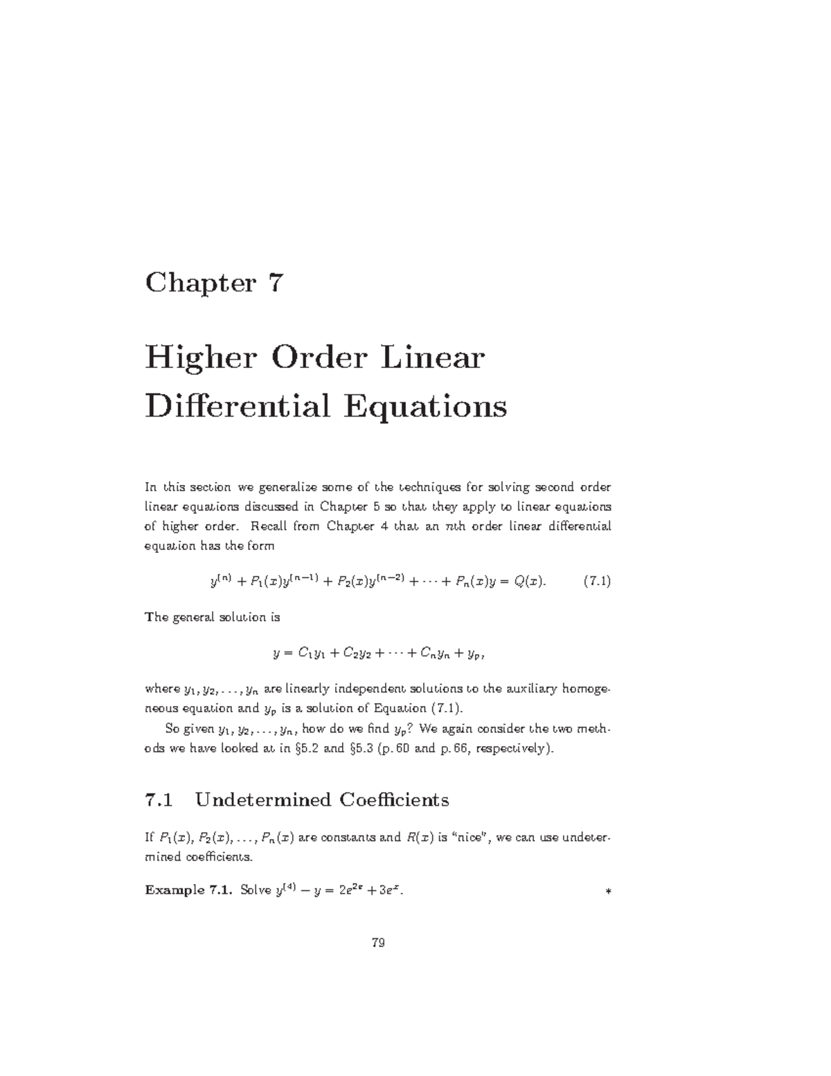 Differential Equation P6 - Chapter 7 Higher Order Linear Differential ...