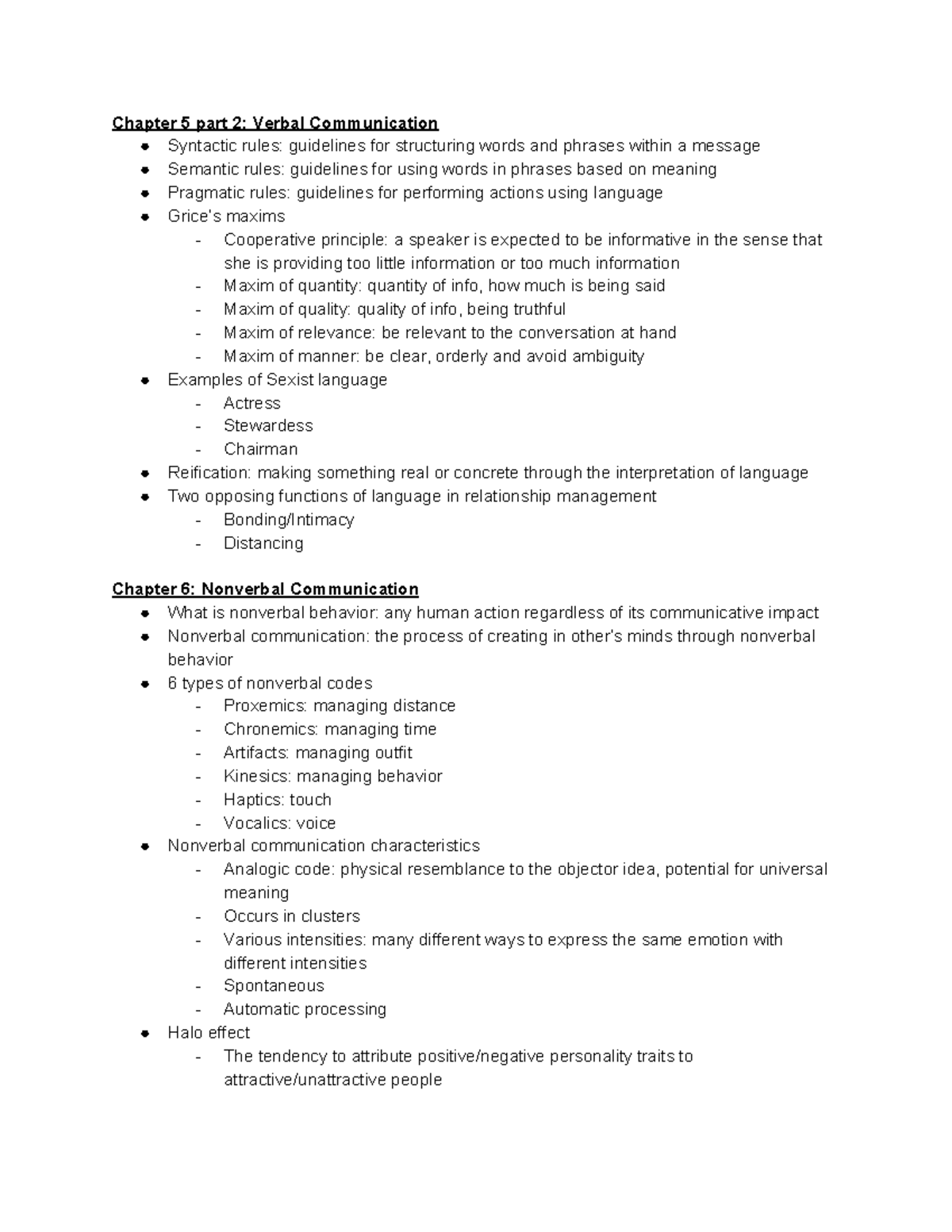 IC exam 2 - Study guide for exam 2 - Chapter 5 part 2: Verbal ...