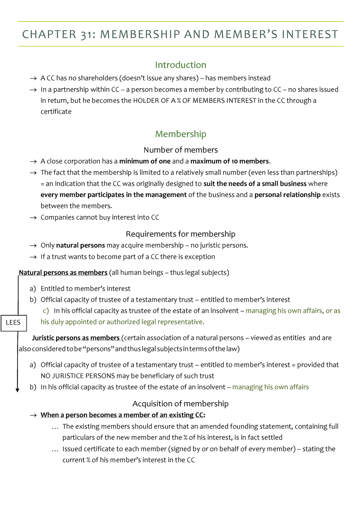 assignment and assumption of membership interests