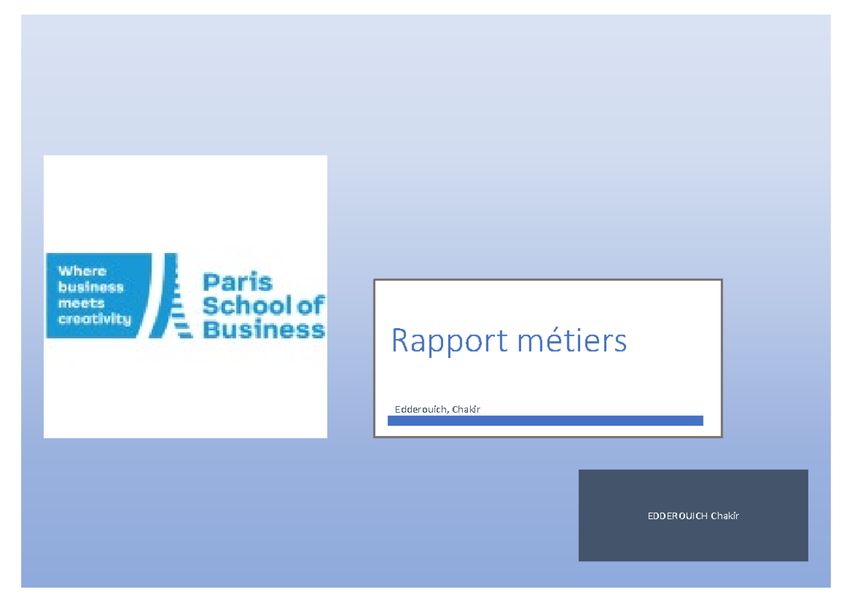 Rapport Metier - eefqzz - EDDEROUICH Chakir Rapport métiers Edderouich ...